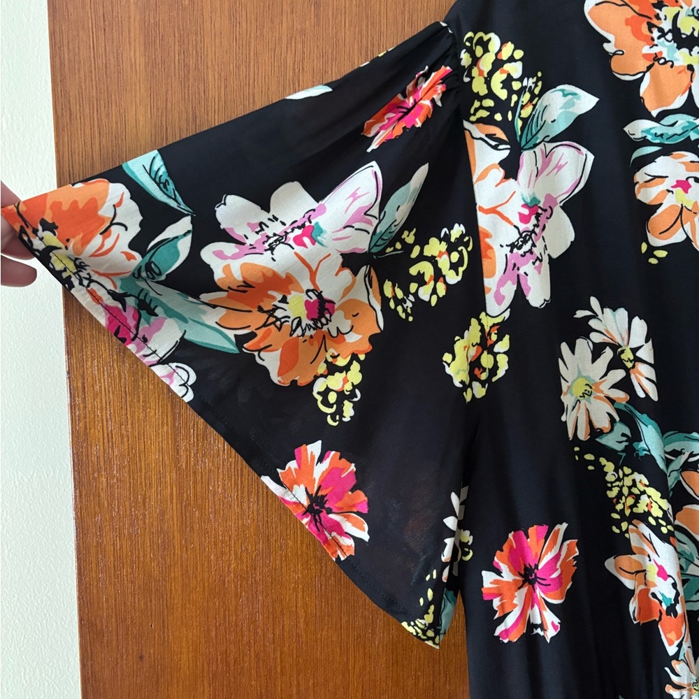 NWOT Nemidor Floral Black Maxi Dress - Picture 8 of 9